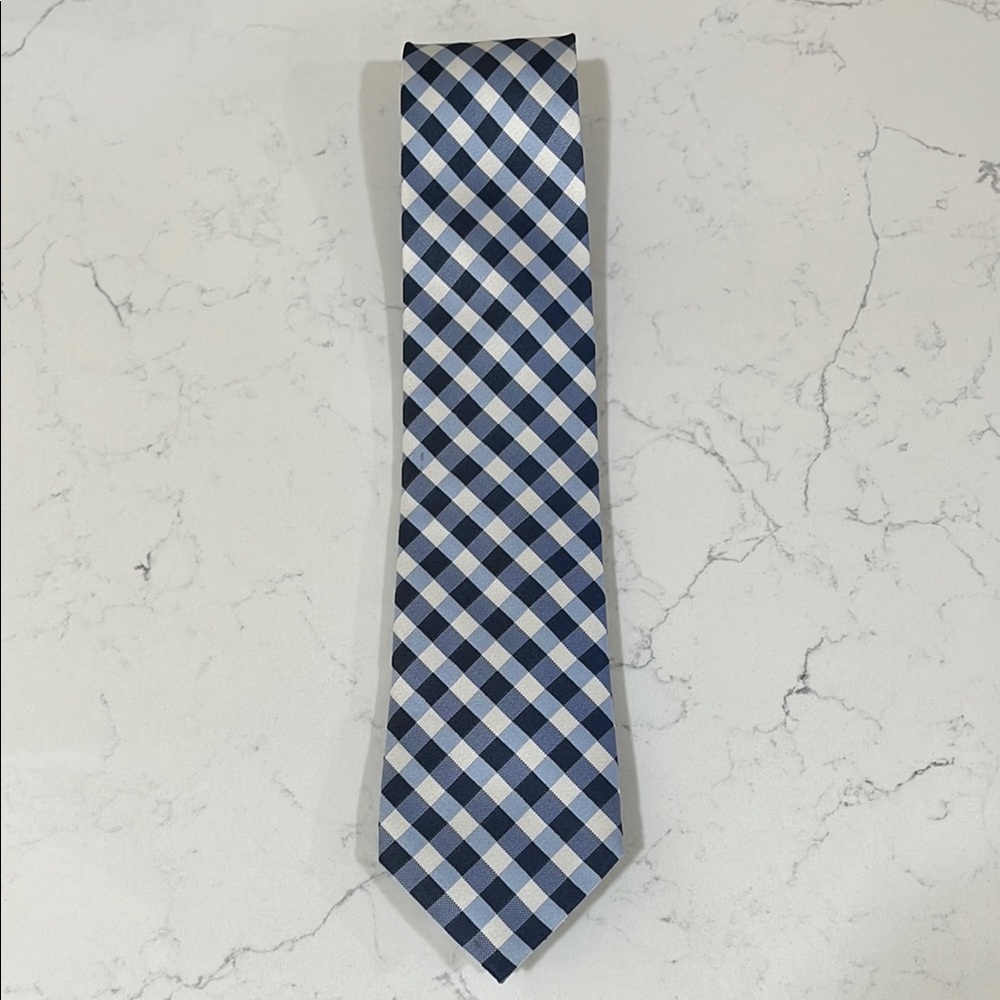 Blue and White Gingham Check Tie by Nautica